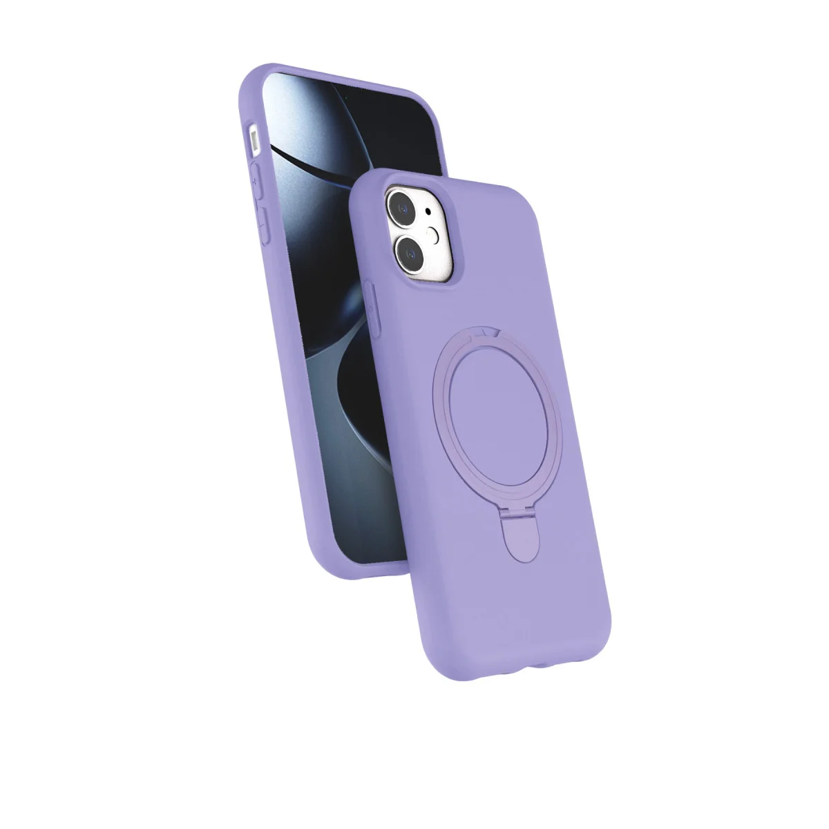 iPhone 11 Regal Magsafe Standlı Kapak - Lila