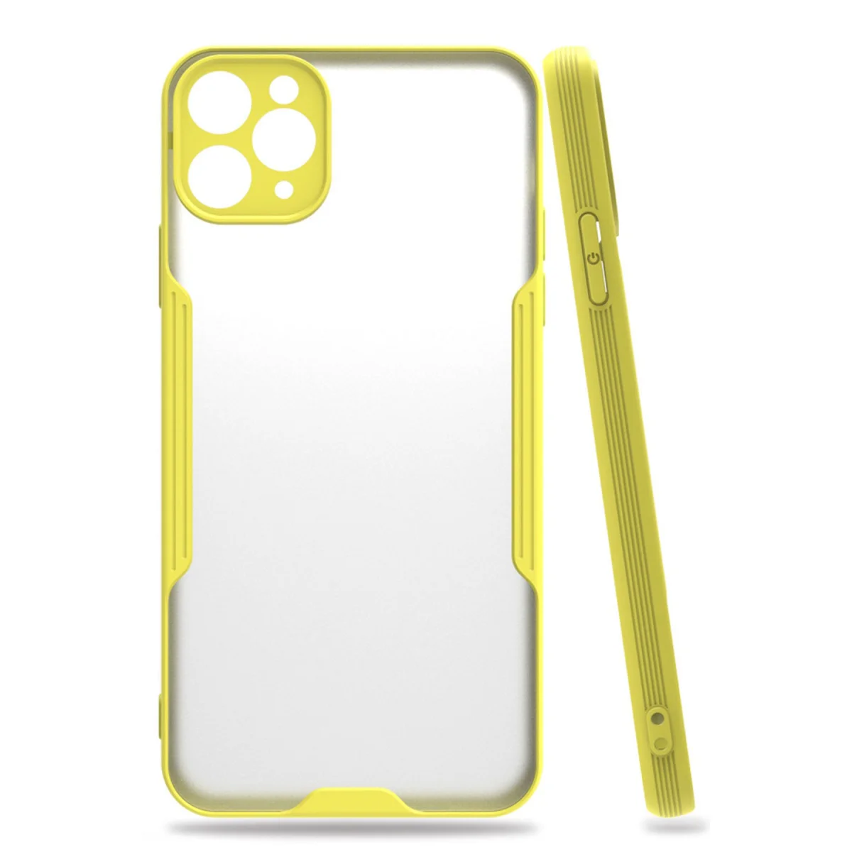 iPhone 11 Pro Max Kılıf Platin Silikon - Sarı