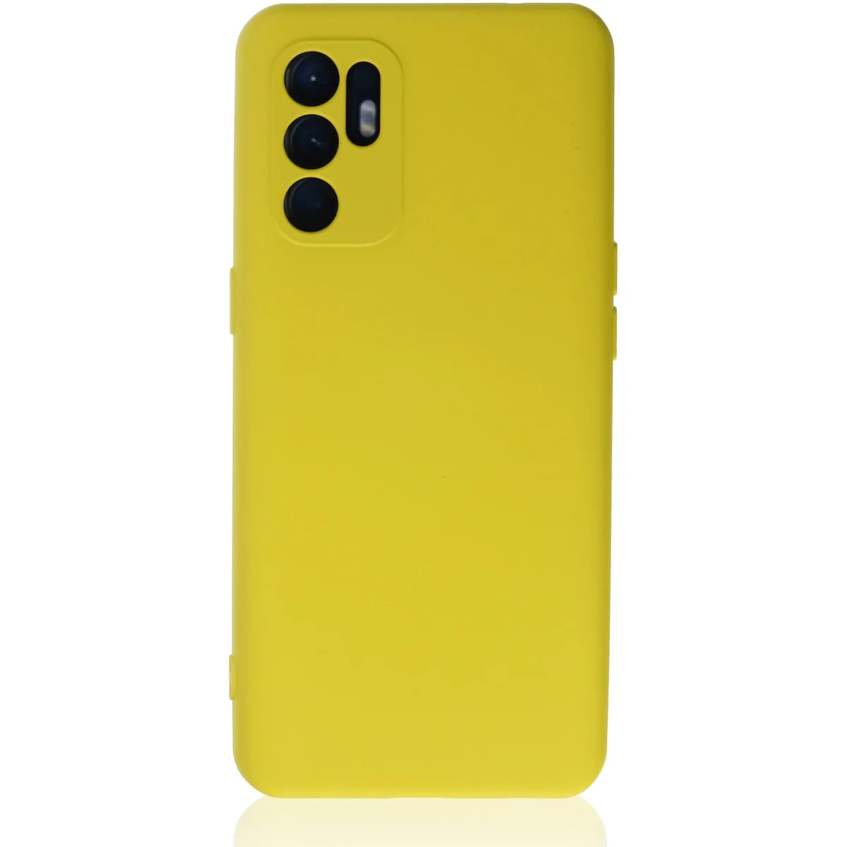 Reno 6 Kılıf Nano içi Kadife Silikon - Sarı1