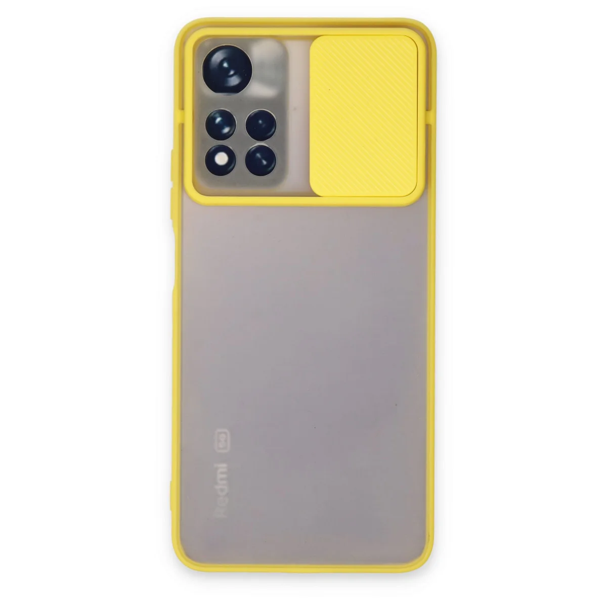 Redmi Note 11 Pro Plus 5G Kılıf Palm Buzlu Kamera Sürgülü Silikon - Sarı