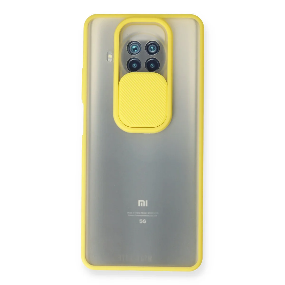 Mi 10T Lite Kılıf Palm Buzlu Kamera Sürgülü Silikon - Sarı