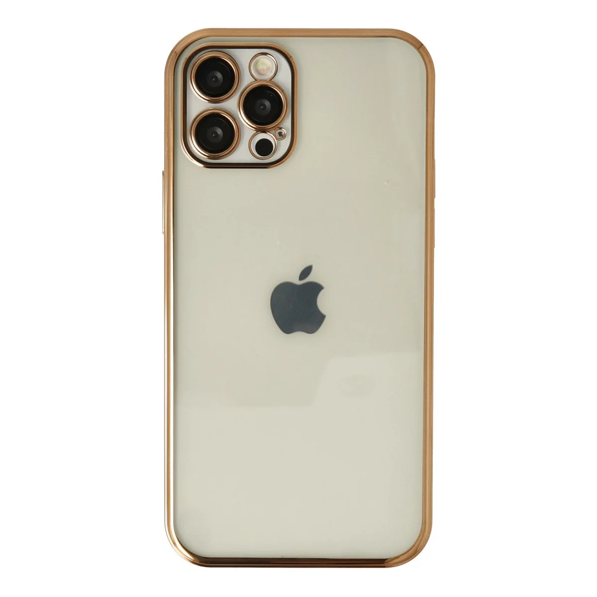 iPhone 12 Pro Max Kılıf Razer Lensli Silikon - Gold