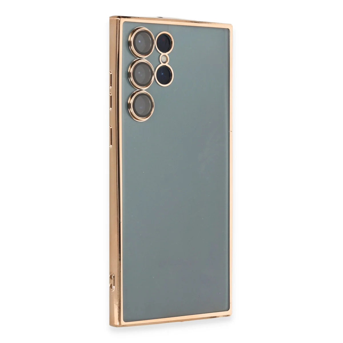Galaxy S22 Ultra Kılıf Razer Lensli Silikon - Gold