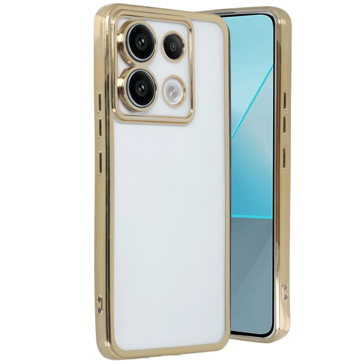 Redmi Note 13 Pro 4G Kılıf Razer Lensli Silikon - Gold