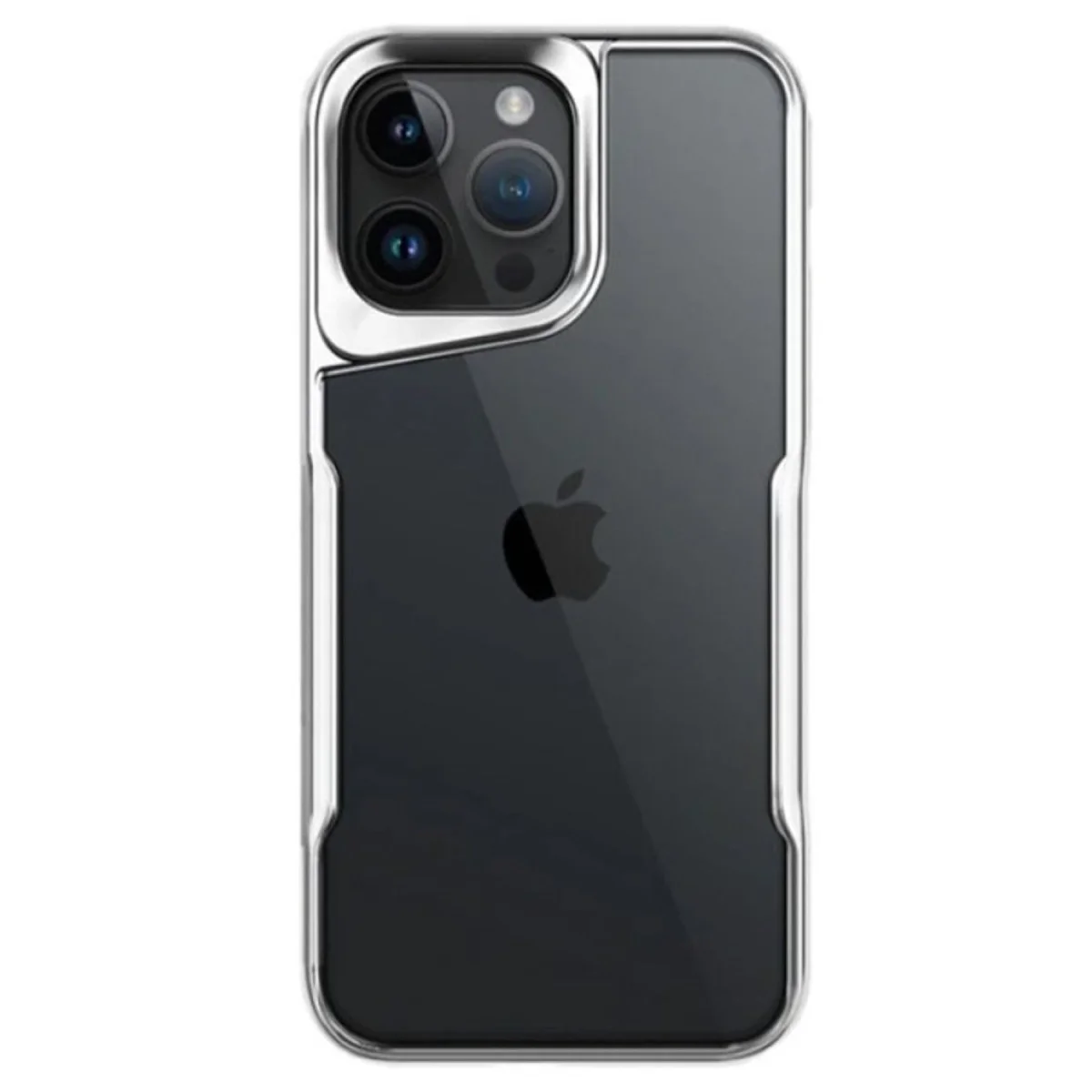 iPhone 14 Pro Max Kılıf Boyi Silikon Kapak - Gümüş