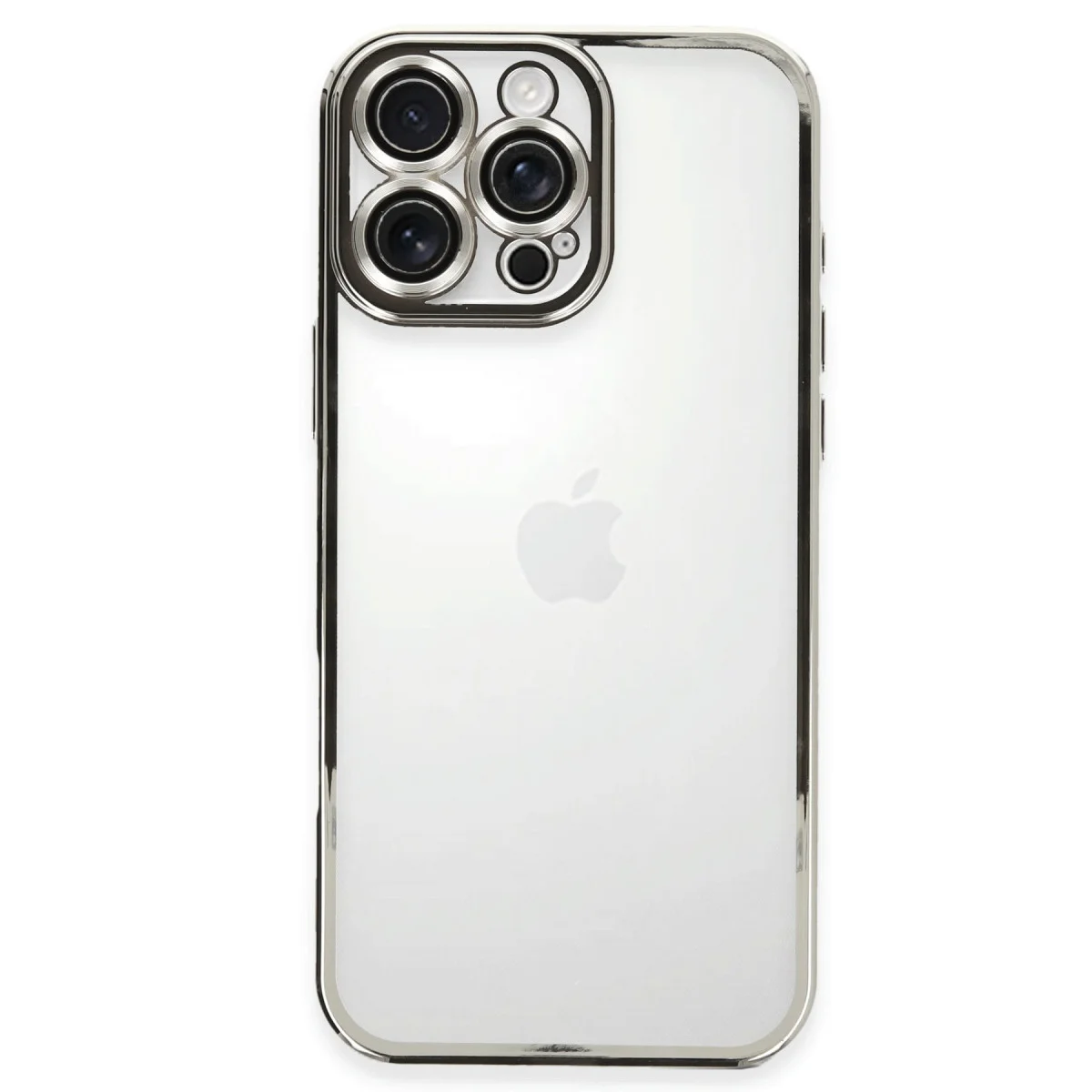 iPhone 16 Pro Kılıf Razer Lensli Silikon - Gümüş