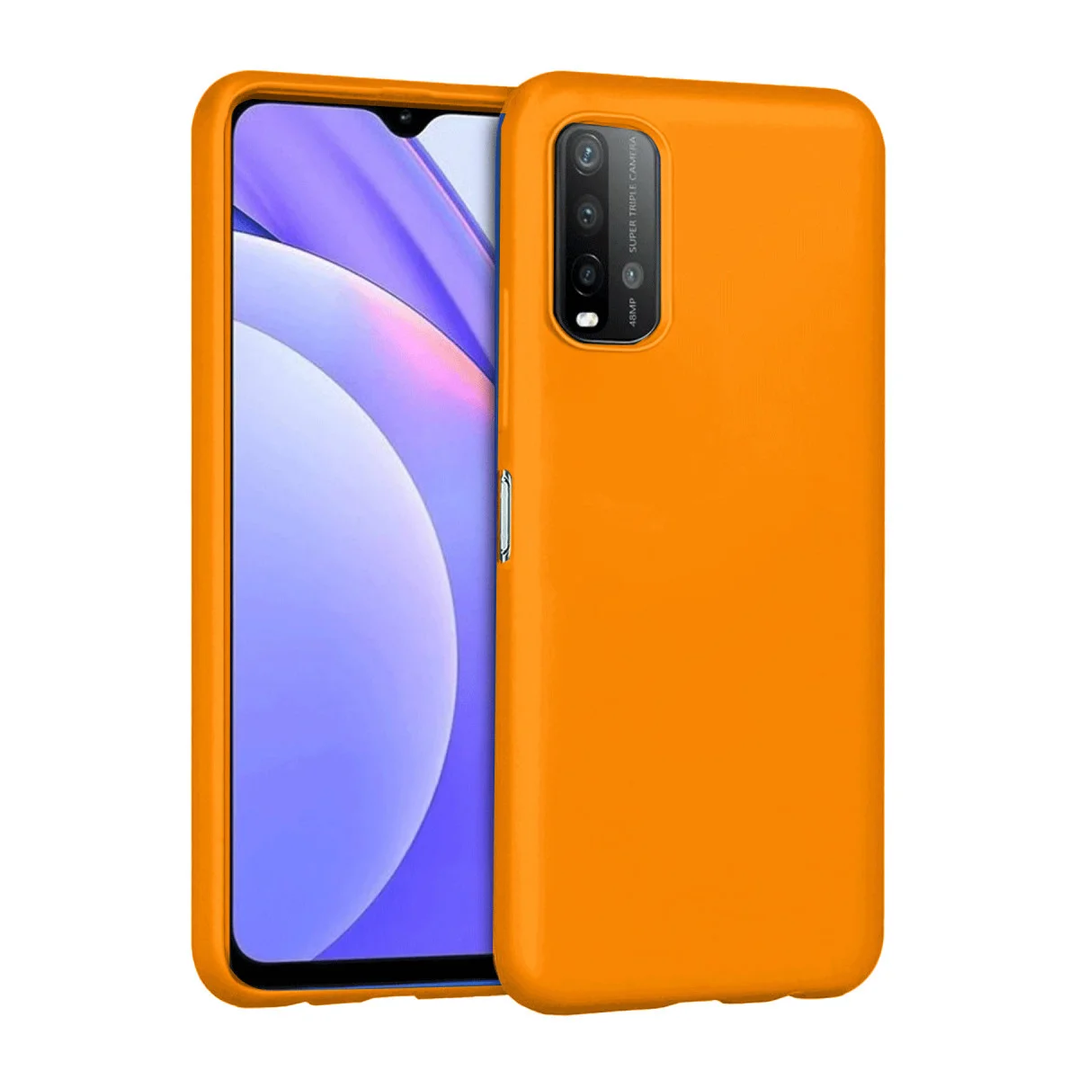 Redmi 9T Kılıf Nano içi Kadife Silikon - Turuncu