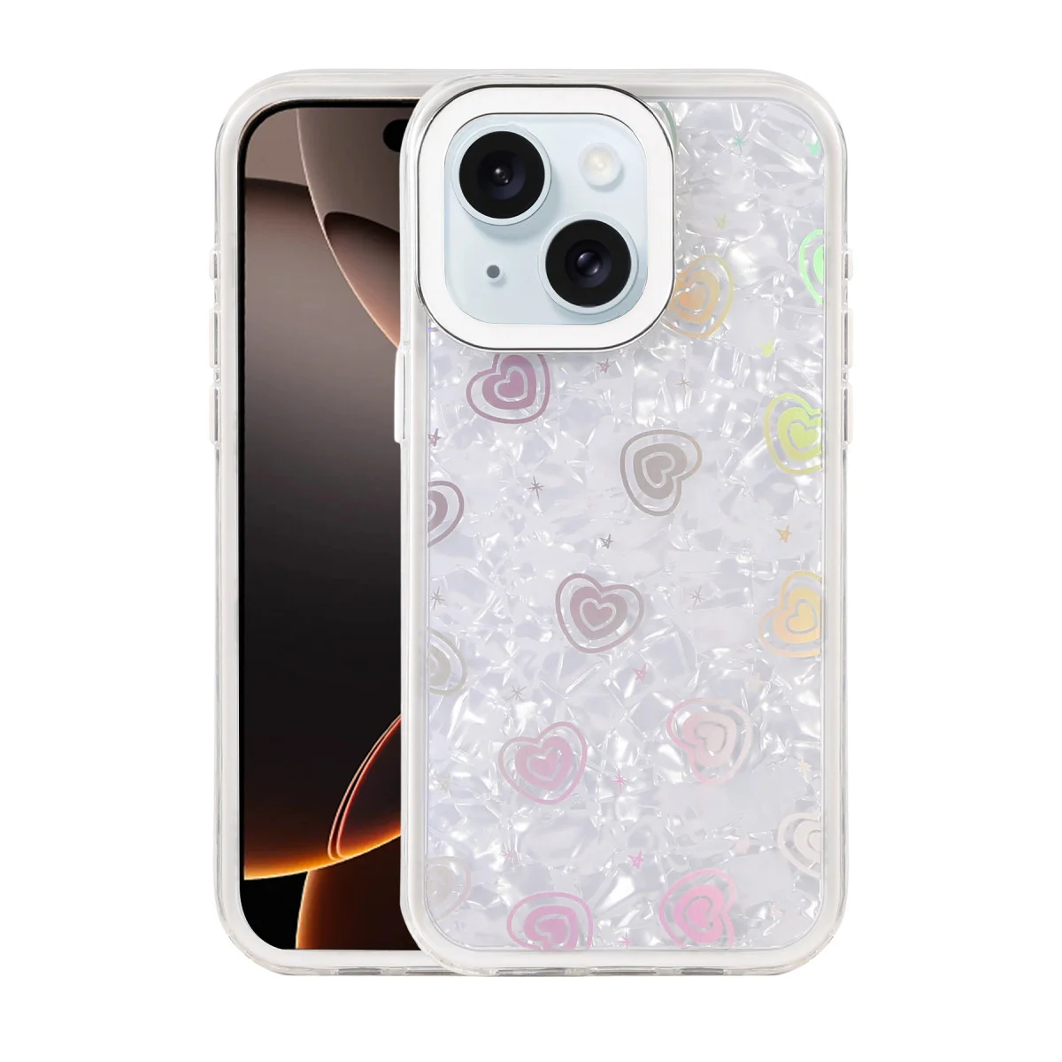 iPhone 14 Lumi Desenli Kapak - Beyaz
