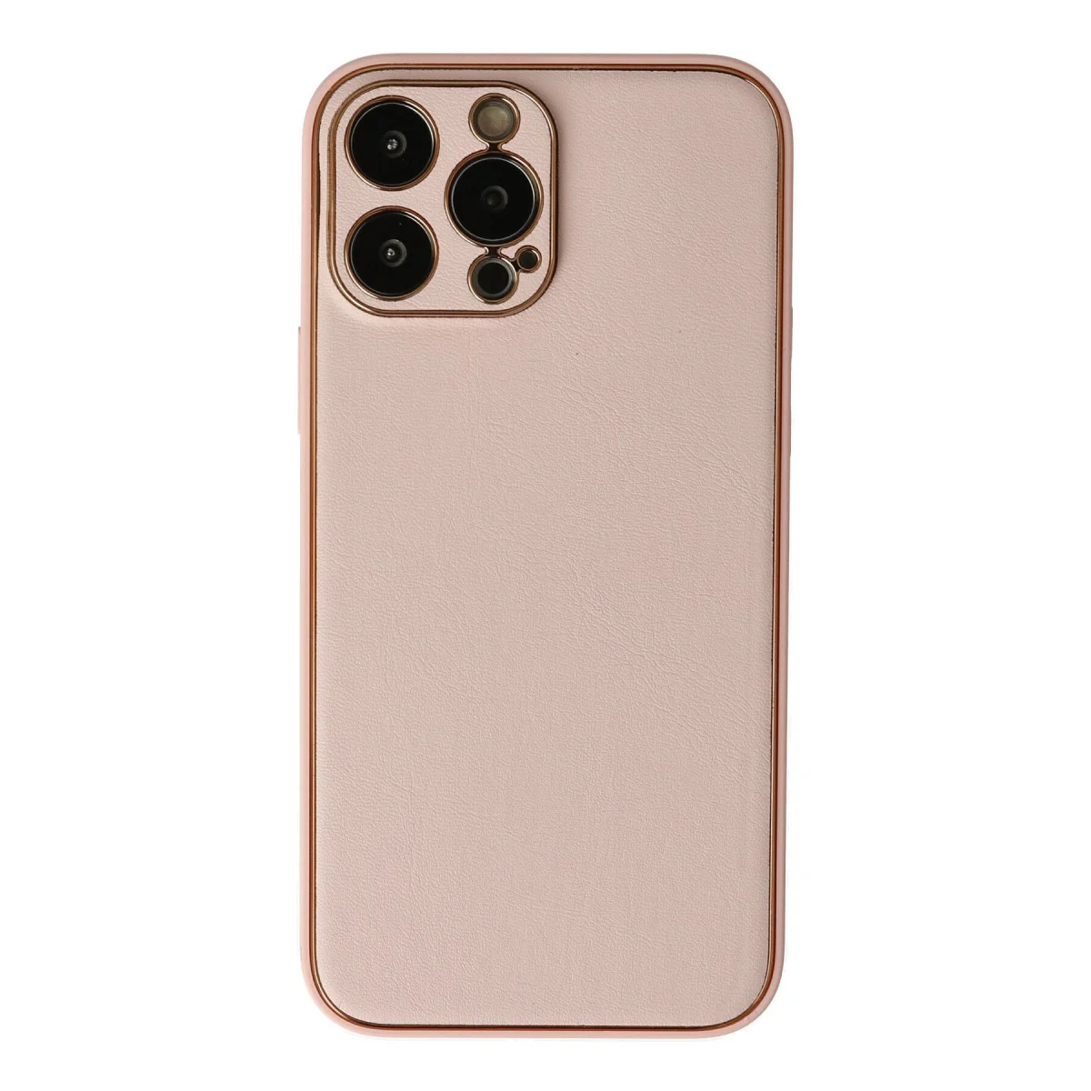 iPhone 13 Pro Kılıf Coco Deri Silikon Kapak - Pudra