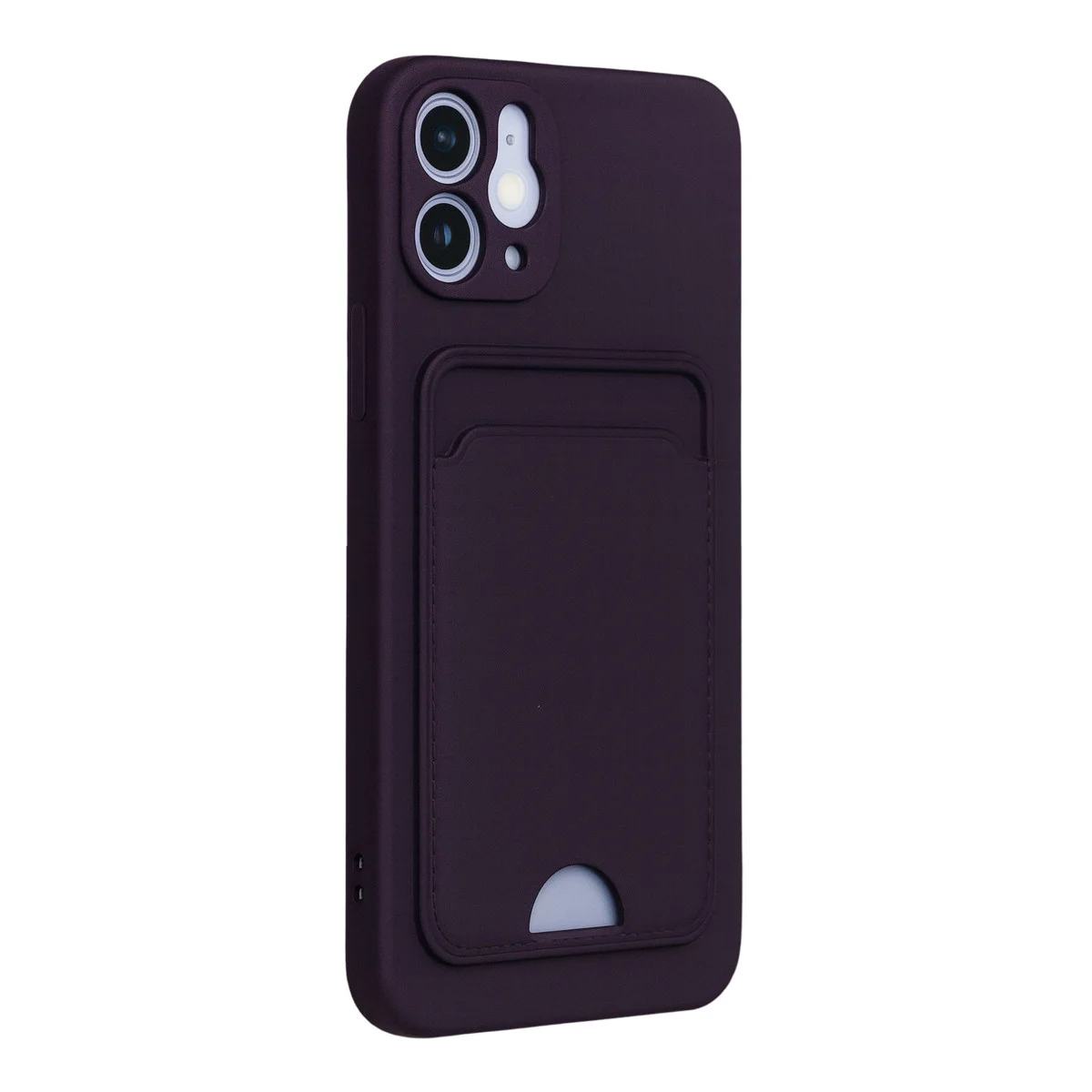 iPhone 12 Kılıf Kelvin Kartvizitli Silikon - Derin Mor