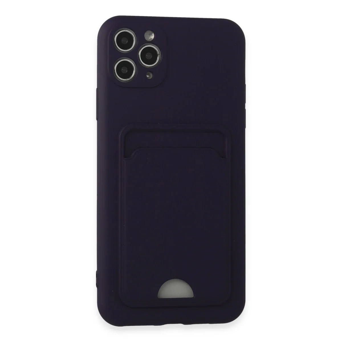 iPhone 11 Pro Max Kılıf Kelvin Kartvizitli Silikon - Derin Mor