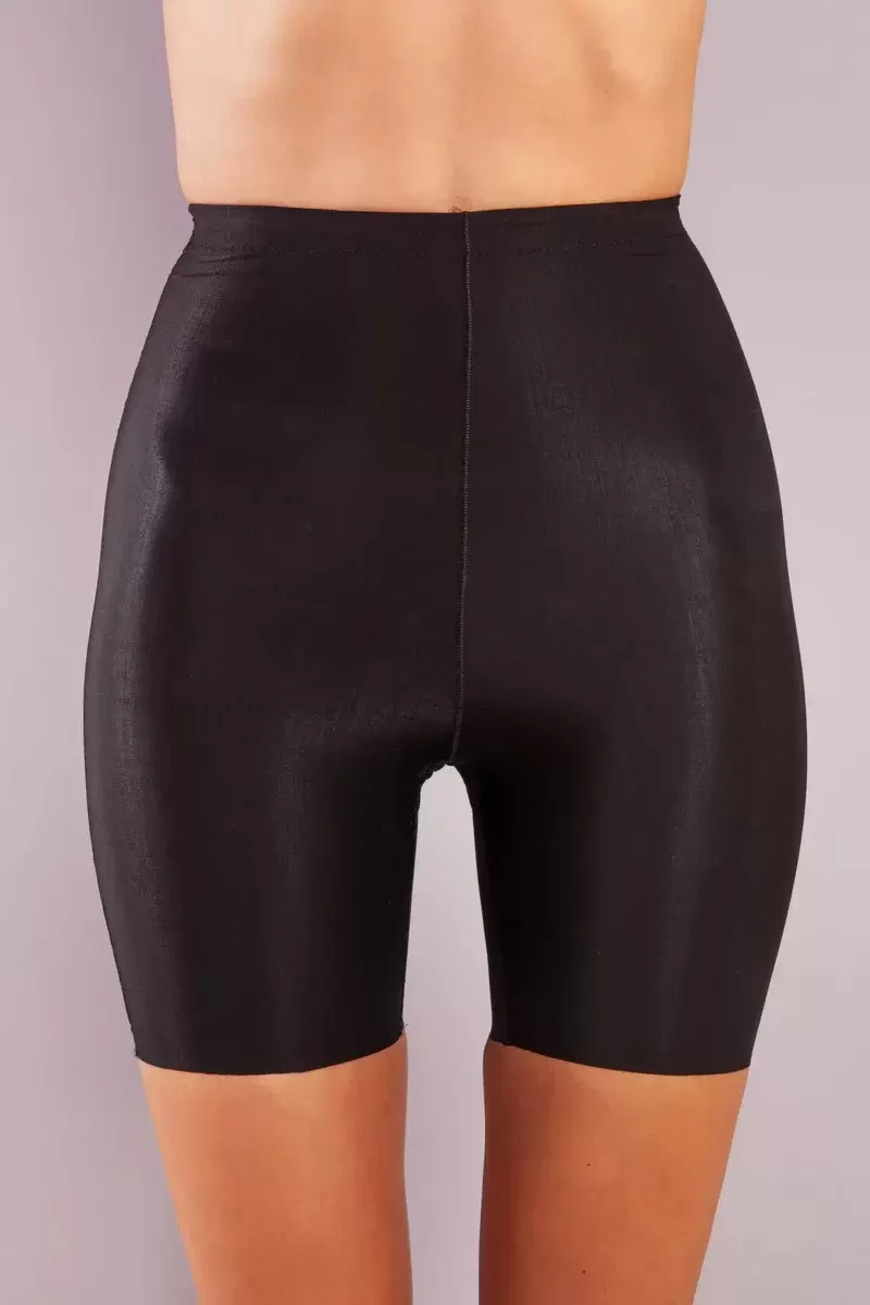Girdle Hight Waist Micro Short Corset, İz Yapmayan Görünmez Yüksek Bel Paçalı Siyah Korse