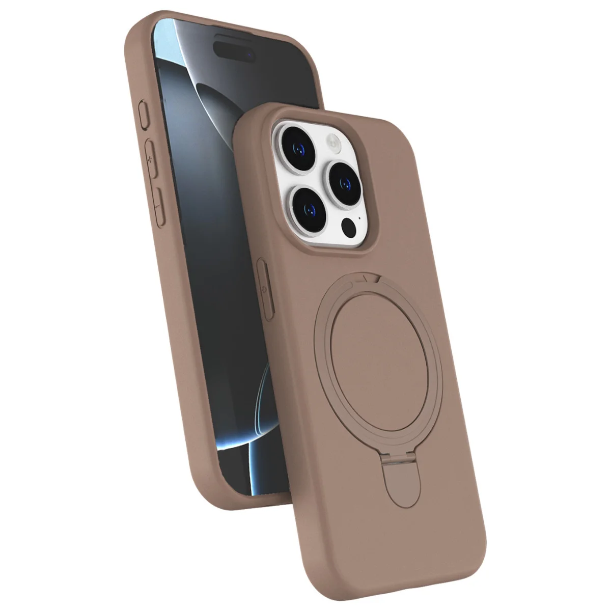 iPhone 14 Pro Max Regal Magsafe Standlı Kapak - Çöl Titanyum