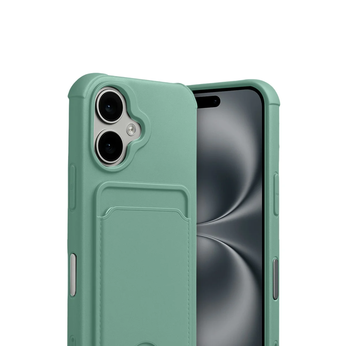 iPhone 17 Kelvin Kartvizitli Silikon - Açık Yeşil