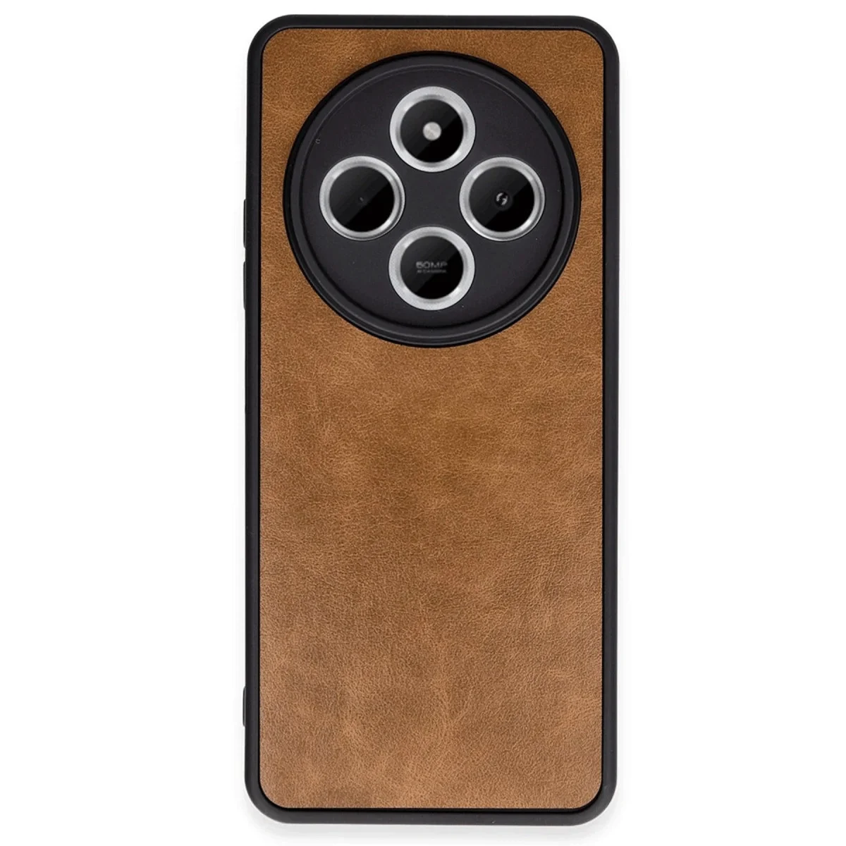 Redmi 14C Kılıf Aras Deri Kapak - Taba