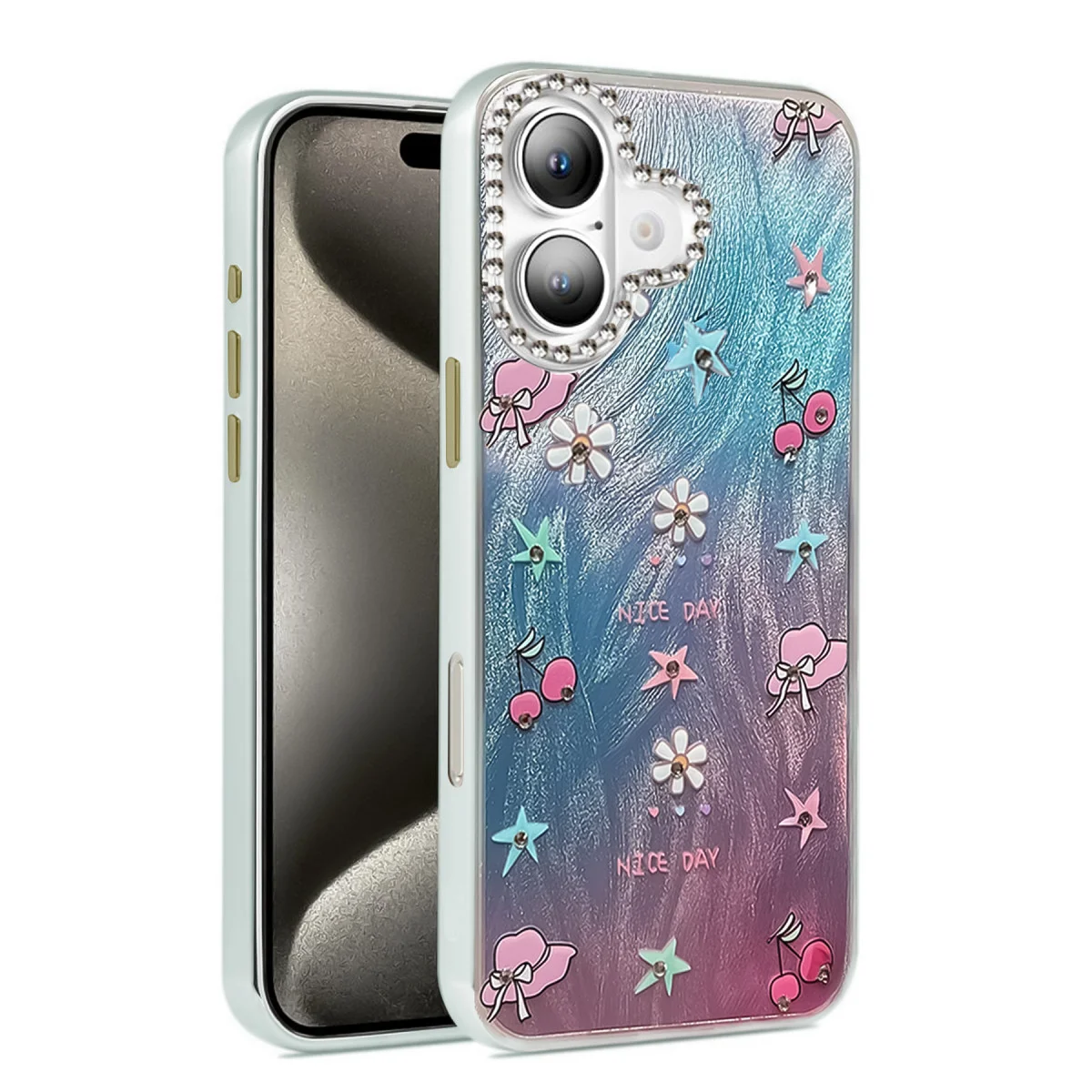 iPhone 16 Plus Kılıf Blade Aynalı Desenli Kapak - Desen 4