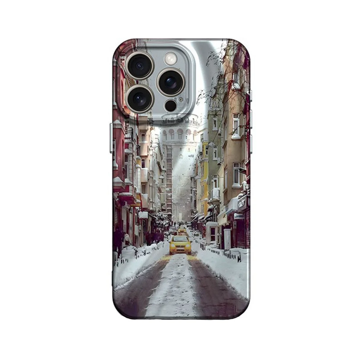 iPhone 15 Pro Max Kılıf Crew Desenli Kapak - Galata Kulesi