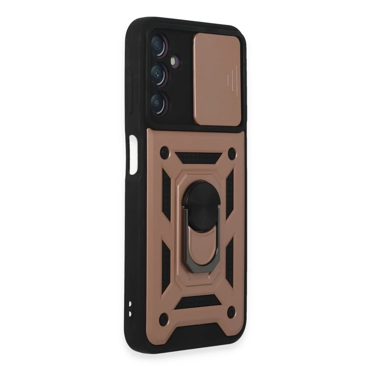 Galaxy A14 4G Kılıf Pars Lens Yüzüklü Silikon - Rose Gold