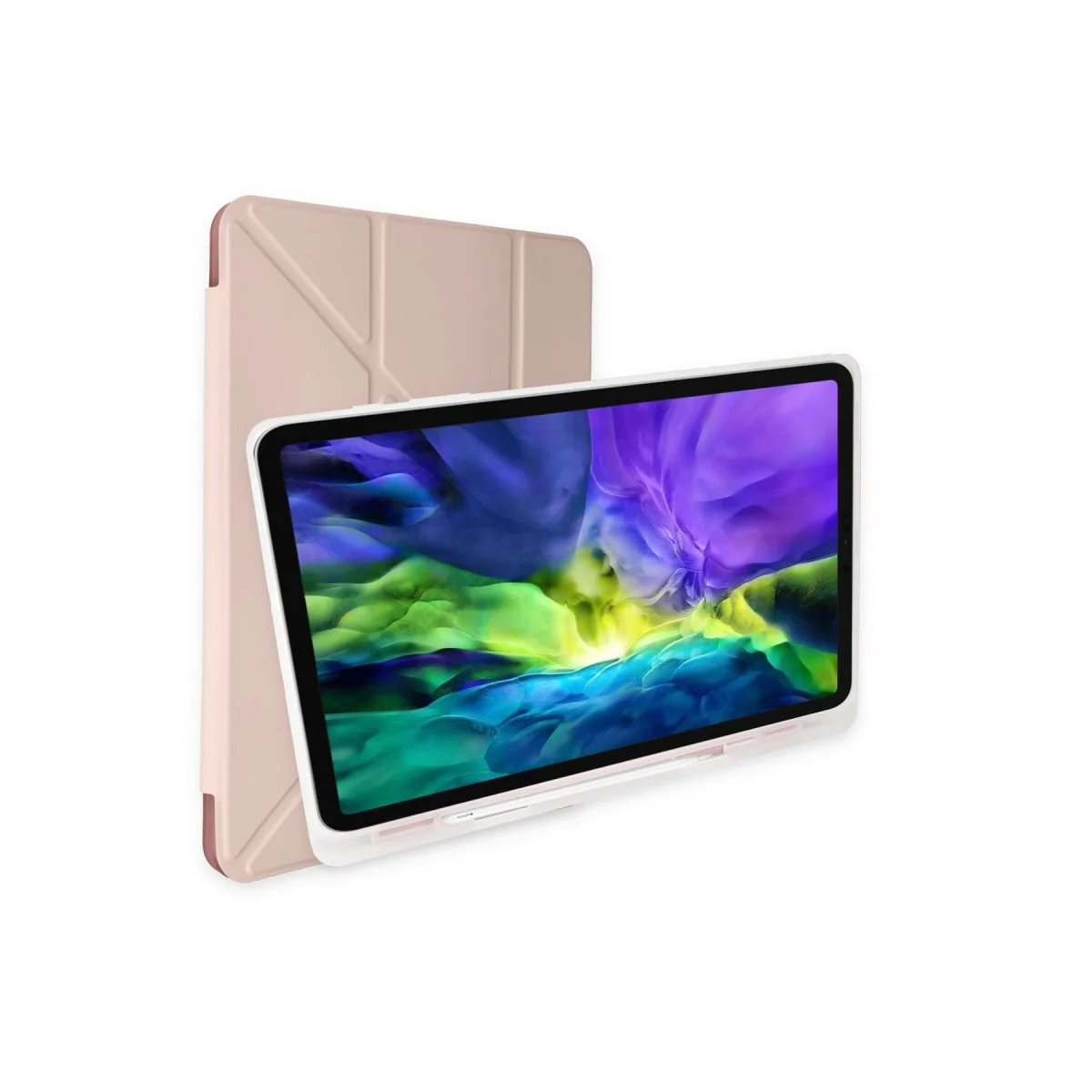 iPad 9.7 (2018) Kılıf Kalemlikli Mars Tablet Kılıfı - Rose Gold