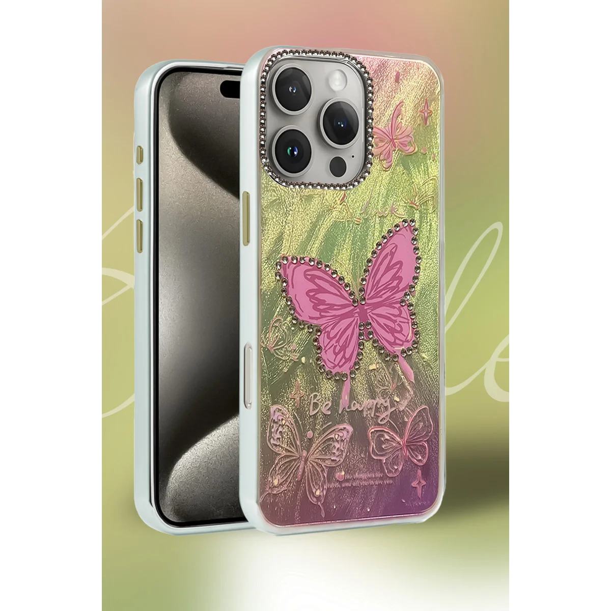 iPhone 16 Pro Max Kılıf Blade Aynalı Desenli Kapak - Desen 1