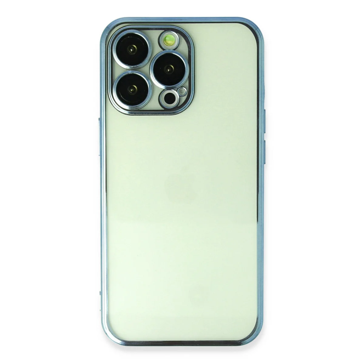 iPhone 13 Pro Max Kılıf Razer Lensli Silikon - Açık Mavi