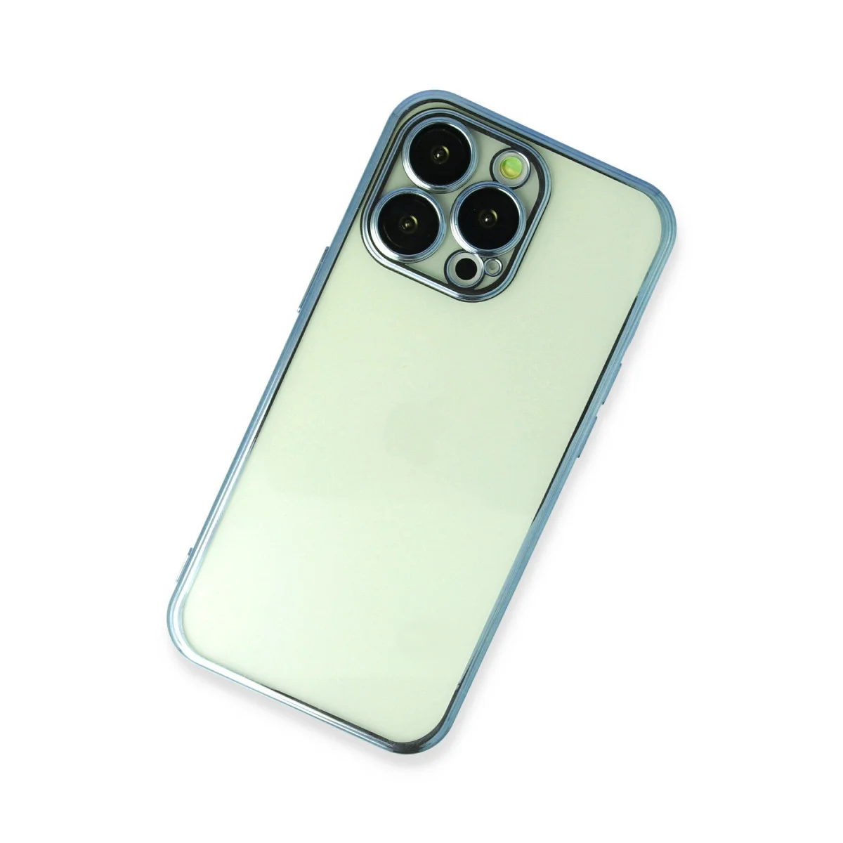 iPhone 14 Pro Max Kılıf Razer Lensli Silikon - Açık Mavi