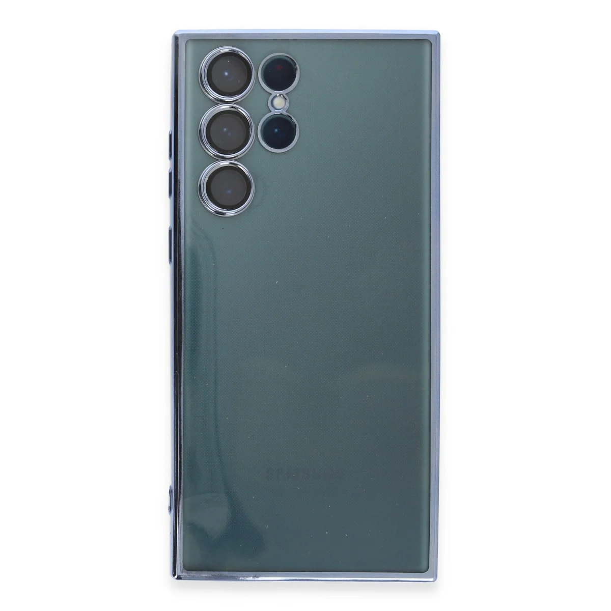 Galaxy S22 Ultra Kılıf Razer Lensli Silikon - Açık Mavi