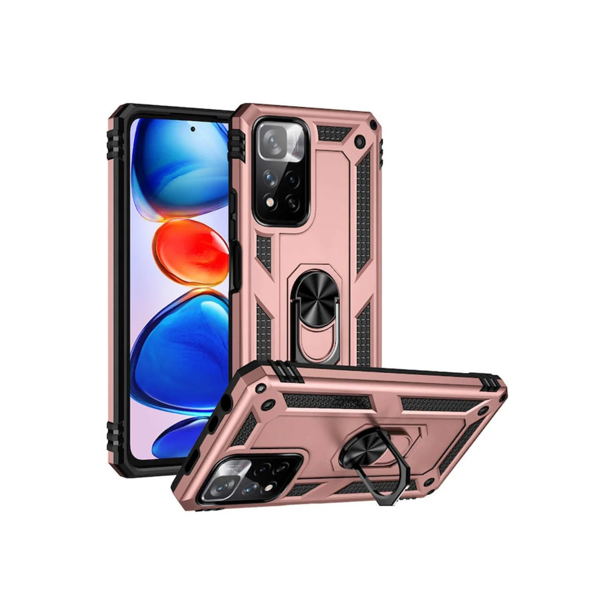 Redmi Note 11 Pro Plus 5G Kılıf Sofya Yüzüklü Silikon Kapak - Rose