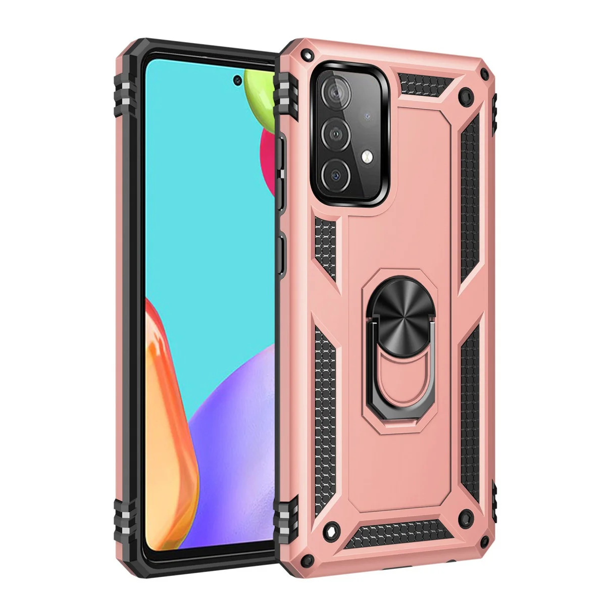 Galaxy A53 5G Kılıf Sofya Yüzüklü Silikon Kapak - Rose