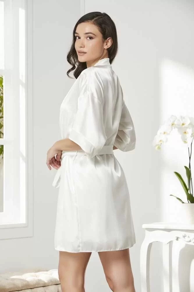 Pierre Cardin 4045 Kadife Saten Dantelli Gecelik ve Sabahlık Takımı