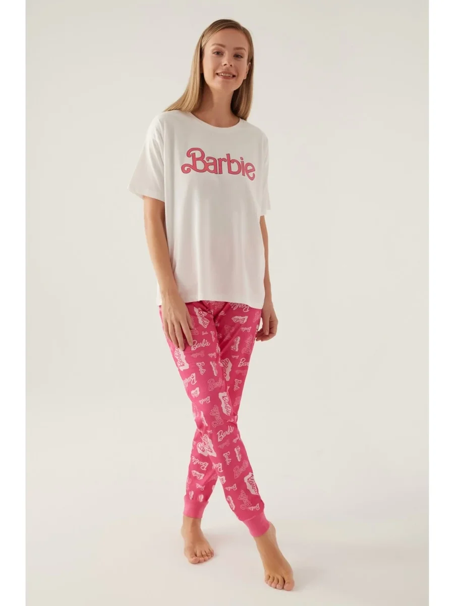 Barbie L1704-S Kadın Kısa Kol Pijama Takımı