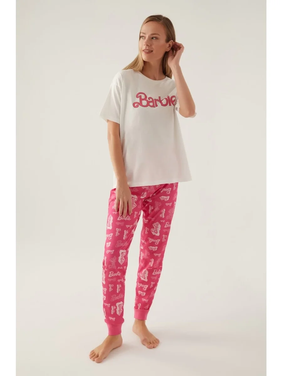 Barbie L1704-S Kadın Kısa Kol Pijama Takımı