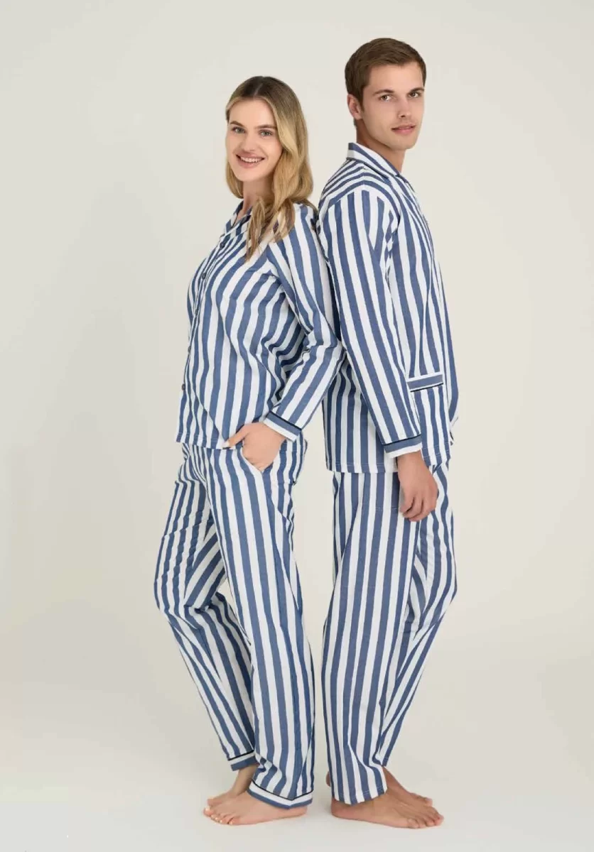Freshness 4007 Kadın Uzun Kol Çizgili Gaffuriye Pijama Takımı