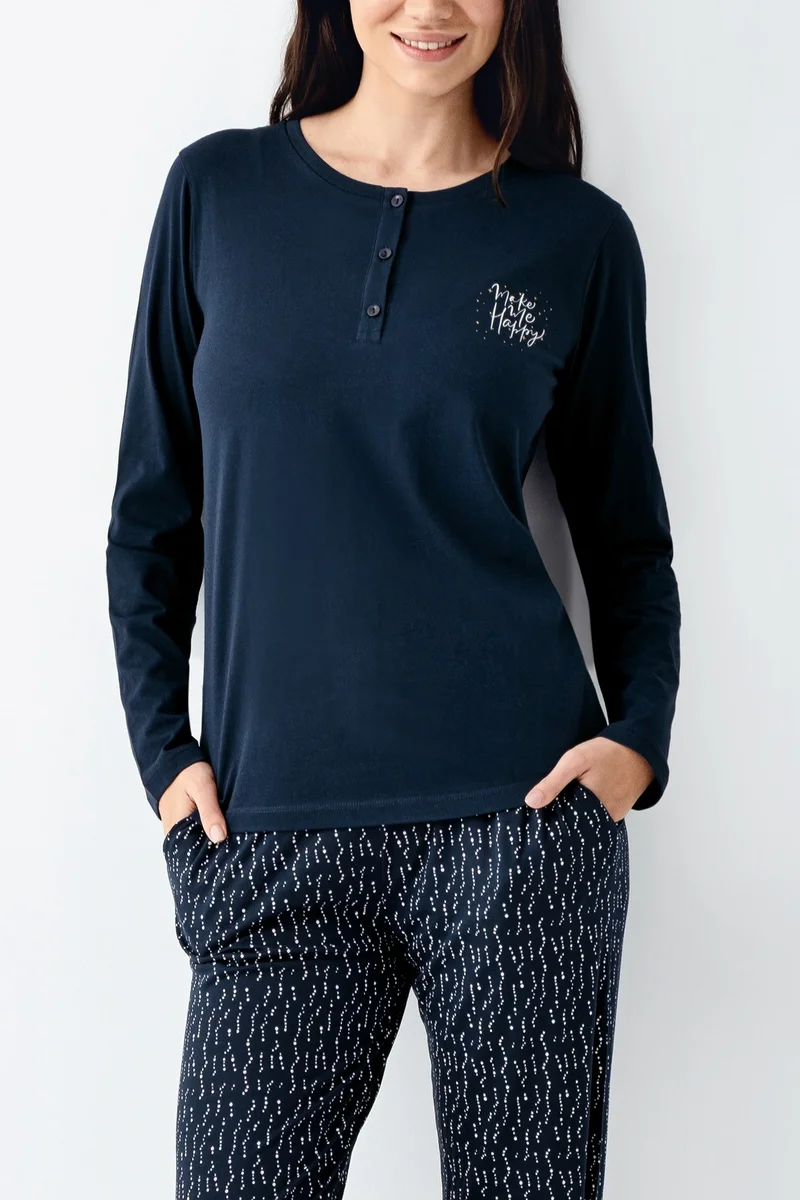 Arnetta 3429-X Kadın Battal Uzun Kol Pijama Takım