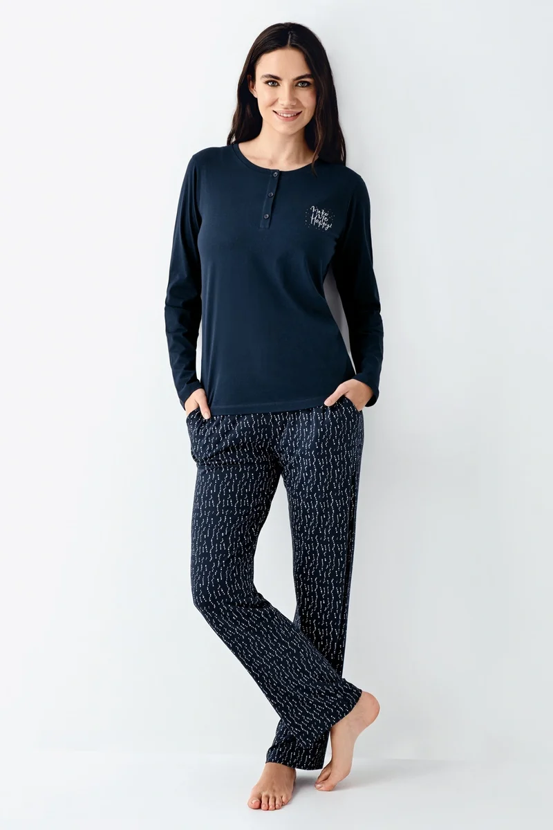 Arnetta 3429-X Kadın Battal Uzun Kol Pijama Takım