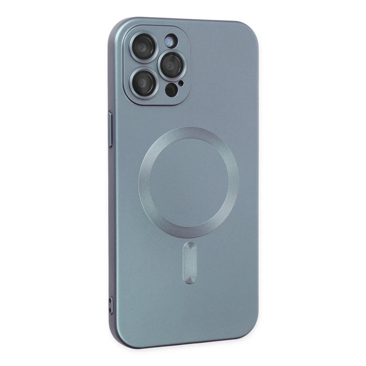 iPhone 12 Pro Max Kılıf Moshi Lens Magneticsafe Silikon - Sierra Blue