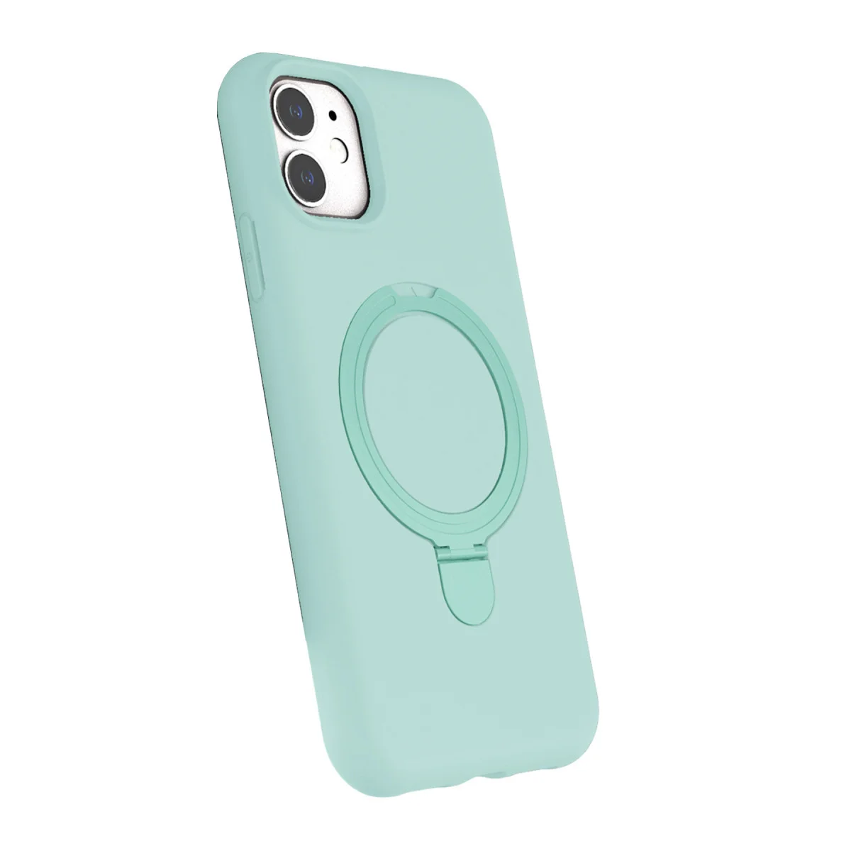 iPhone 11 Regal Magsafe Standlı Kapak - Su Yeşili