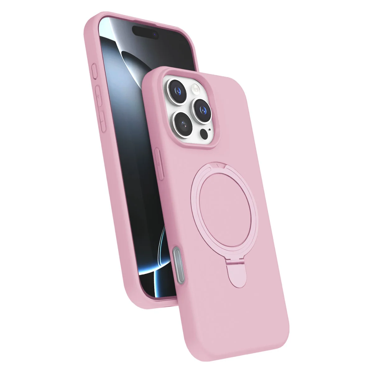 iPhone 16 Pro Max Regal Magsafe Standlı Kapak - Açık Pembe