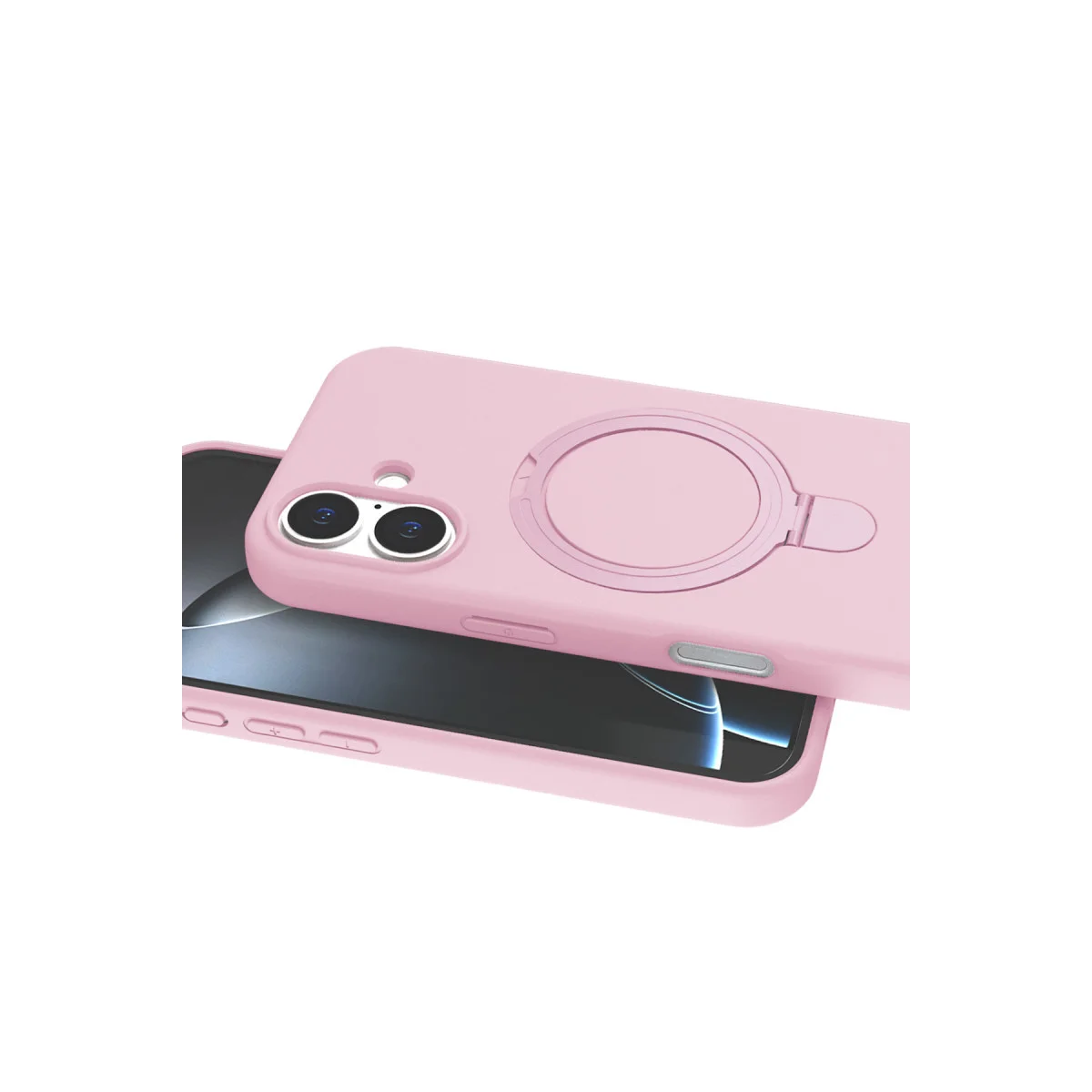 iPhone 16 Plus Regal Magsafe Standlı Kapak - Açık Pembe