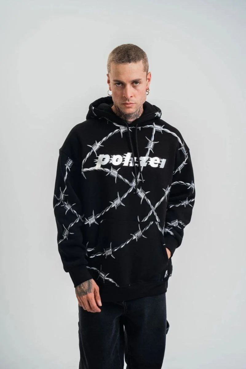 ERKEK Kapüşonlu Varak ve Pano Baskılı Hoodie  SweatShirt- Siyah