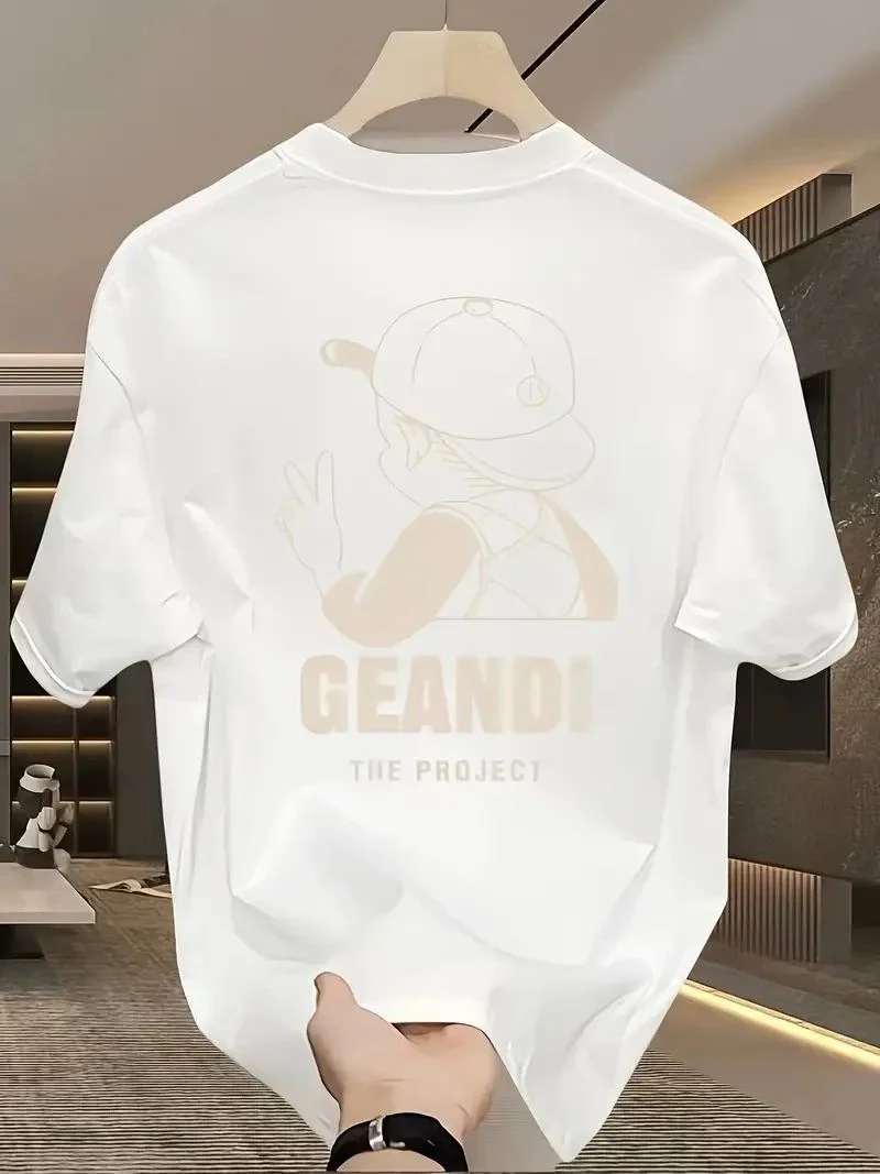 Kadın T-Shirt "GANDHI The Project" Baskılı Kısa Kollu tişört - Beyaz