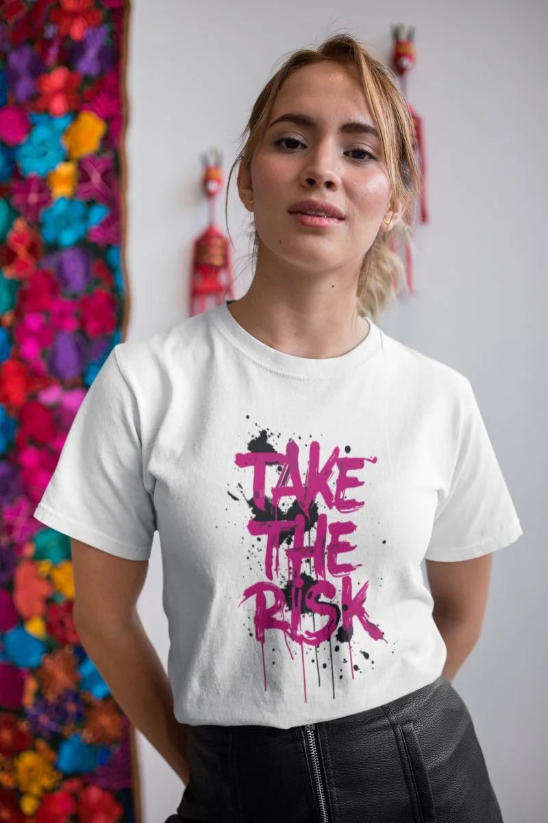 KADIN Özel Baskılı Modern Fit %100 Pamuk Bisiklet Yaka T-Shirt