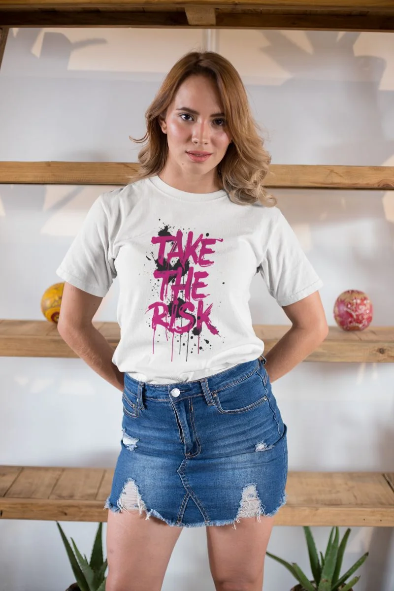 KADIN Özel Baskılı Modern Fit %100 Pamuk Bisiklet Yaka T-Shirt