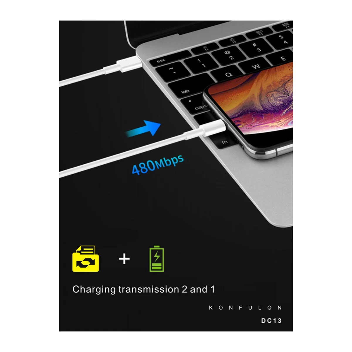 DC13 1M 20W Type-C to Lightning Kablo iphone Uyumlu