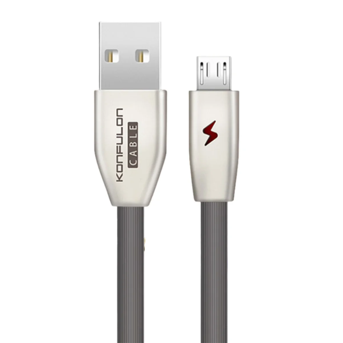 S53 Led Işıklı Micro USB Kablo 1M 3A - Siyah