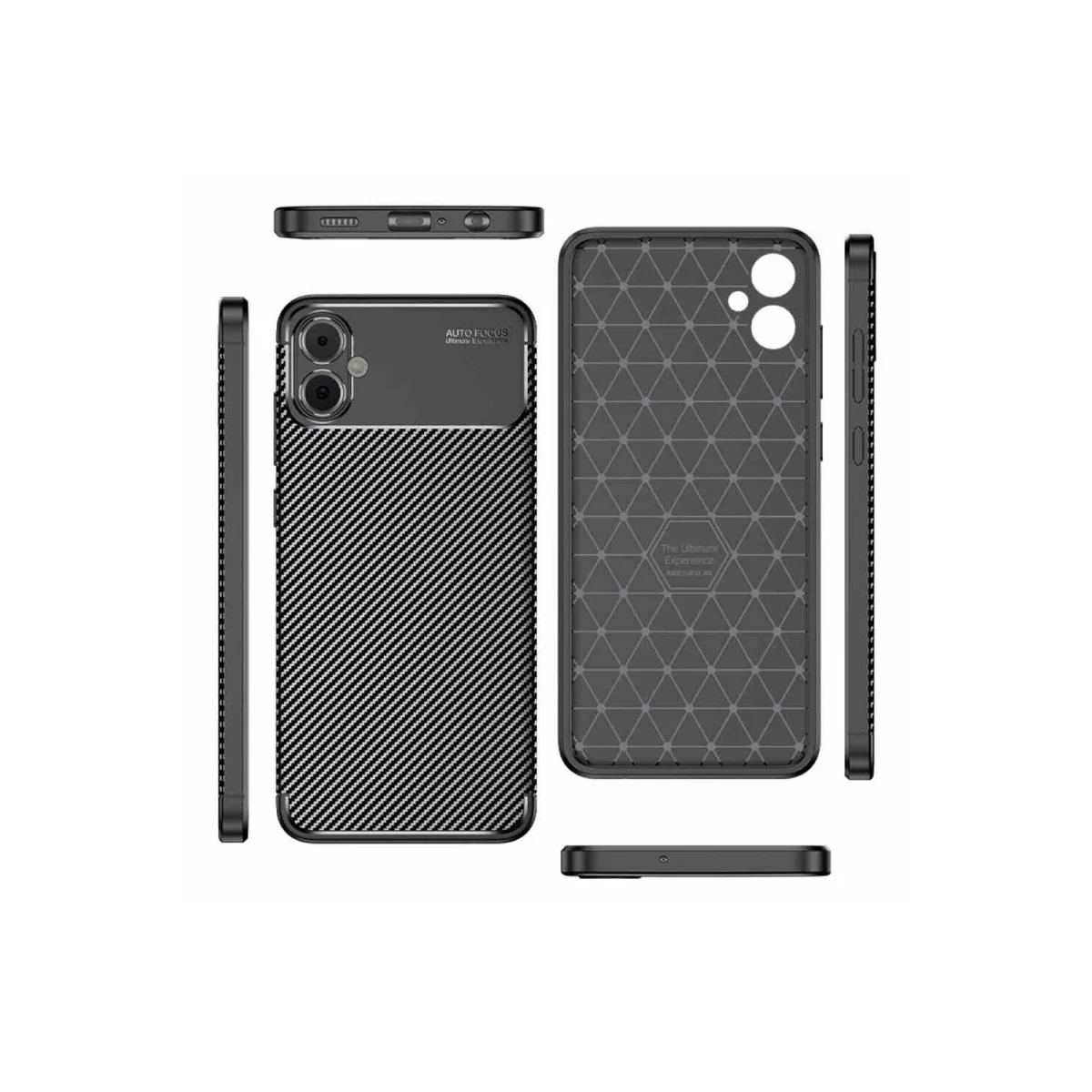 Galaxy A05 Kılıf Auto Focus Karbon Kapak - Siyah