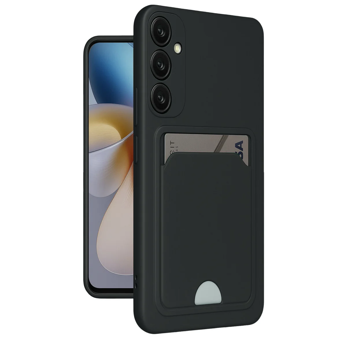 Galaxy A55 5G Kılıf Kelvin Kartvizitli Silikon - Siyah