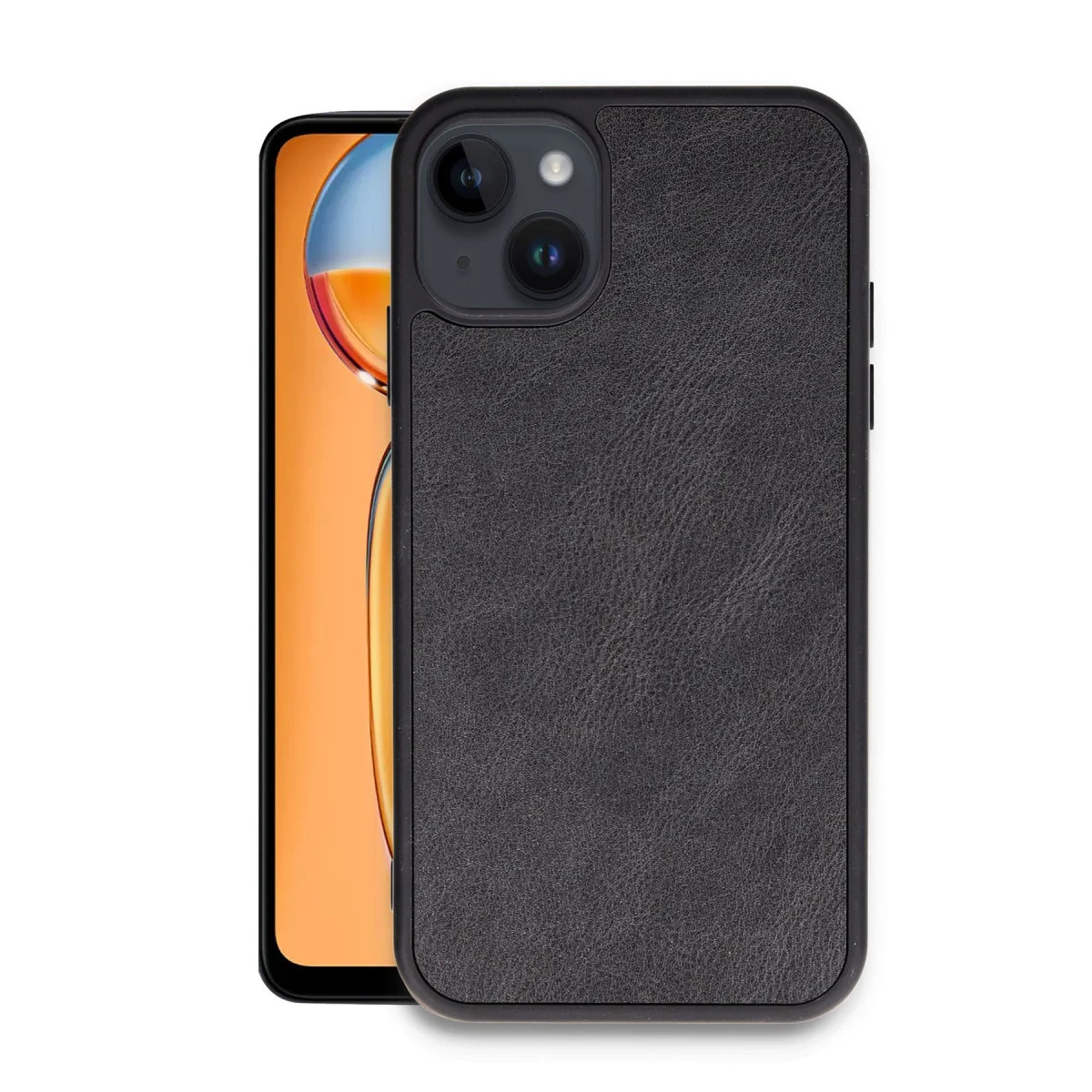 iPhone 14 Kılıf Aras Deri Kapak - Siyah