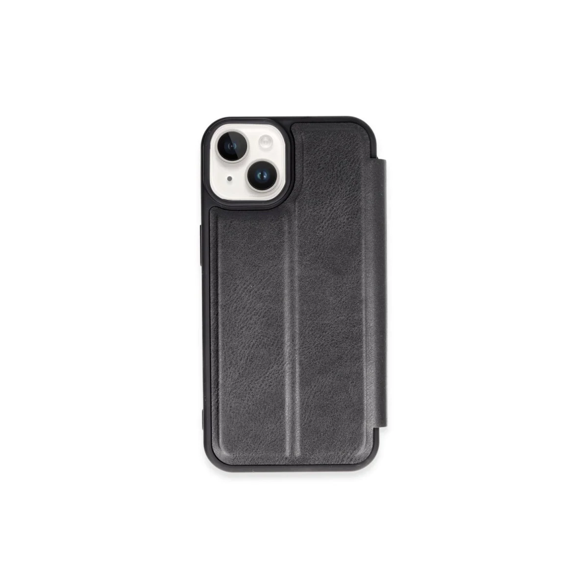 iPhone 15 Kılıf Flip Cover - Siyah