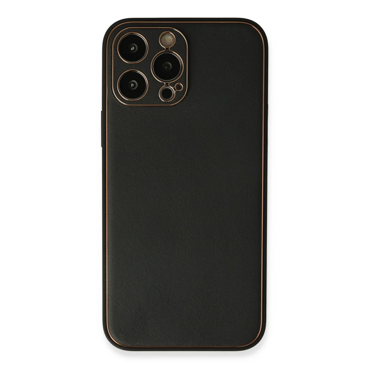 iPhone 13 Pro Max Kılıf Coco Deri Silikon Kapak - Siyah